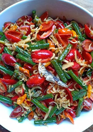 Foto resep Tumis kulit Melinjo Masak Teri