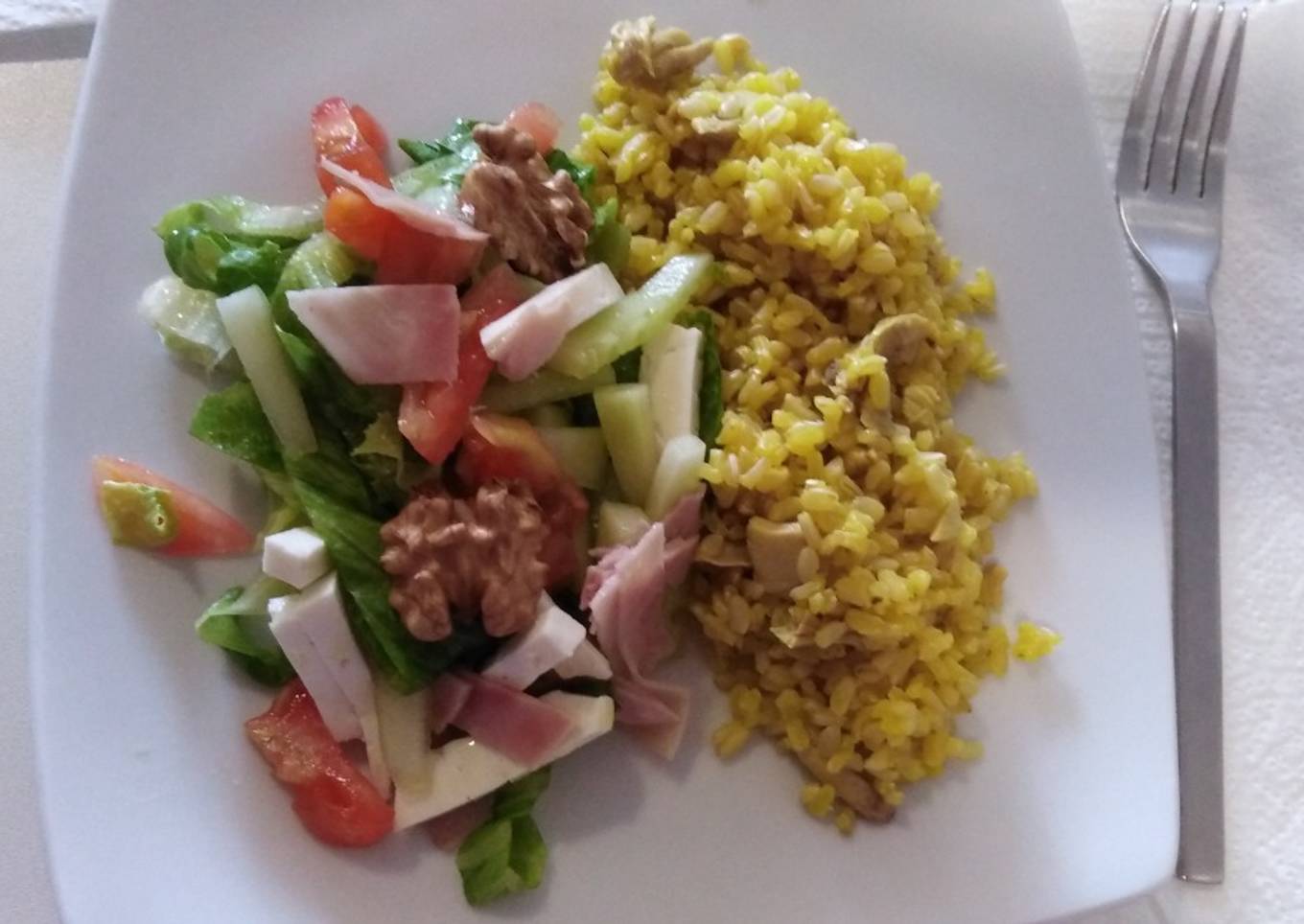 Ensalada con arroz integral