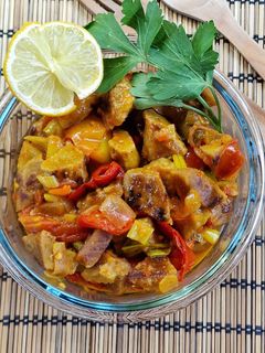 Lecsós szejtán (vegán) recept fotója