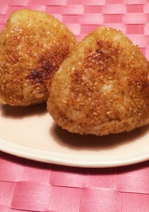 A picture of Easy & Delicious! Grilled Cheese and Bonito Rice Balls (Yaki Onigiri).