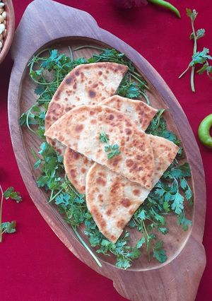 A picture of SATTU PARATHA (ROASTED CHICK PEA FLOUR STUFFED PARATHA).