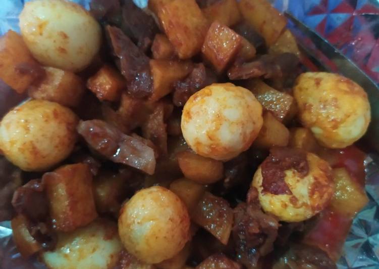 Resep Balado kentang ampela dan telur puyuh, Lezat Sekali