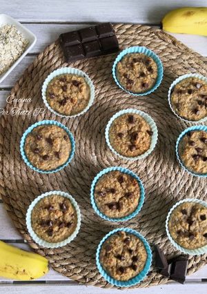 Une photo de Muffins Healty Banane chocolat et avoine