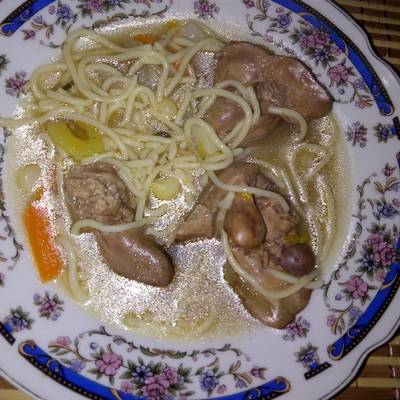 Sopa de hígado de pollo Receta de Mercedes Huaman Flores- Cookpad