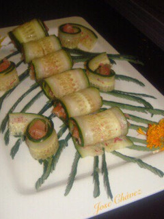 Una foto de Rollitos de pepino