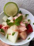 Salade de melon et nectarine à la menthe