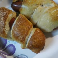 A picture of Pretzel Dogs and Sausages.