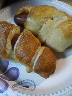 A picture of Pretzel Dogs and Sausages.