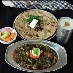 A picture of Kathiyawadi style Dill leaves curry (suva bhaji nu shaak).