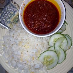 A picture of White rise and stew.
