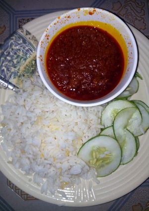 A picture of White rise and stew.