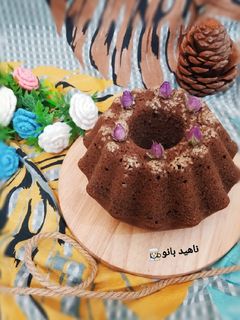 عکسی از دستور کیک کاکائویی _ کنجدی یک تخم مرغی