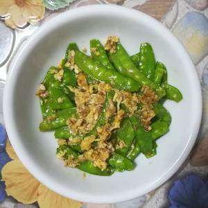 อาหารไทย ถั่วลันเตาผัดไข่