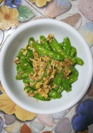 รูปของ อาหารไทย ถั่วลันเตาผัดไข่