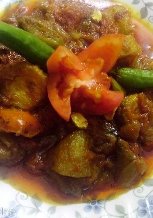 A picture of Pyaz wala karela.