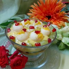 Mango stuffed Rasgulla Trifle A picture of Mango stuffed Rasgulla Trifle.