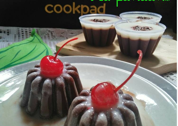 Resep pudding coklat vla pandan yang Bikin Ngiler