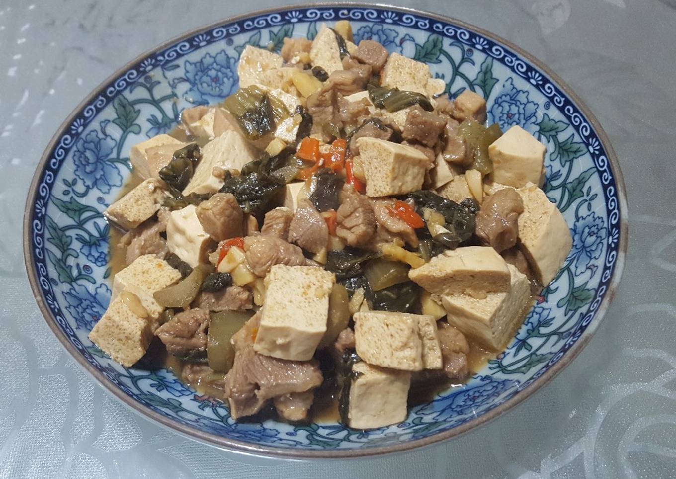 Tumis Babi Sayur Asin & Tahu