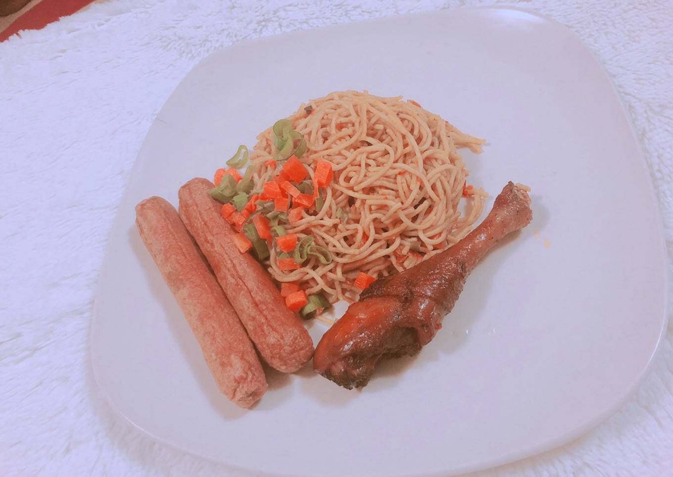 Spaghetti with sausage