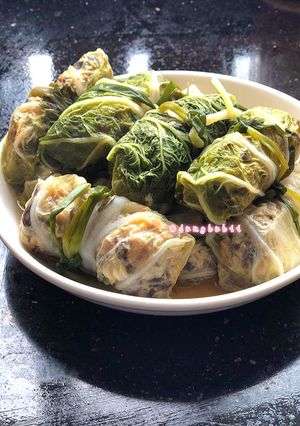 Hình của món Bắp Cải Cuộn Tôm Thịt Hấp 🥗.