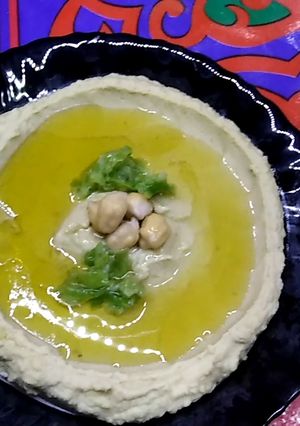 صورة لوصفة حمص بالطحينه
