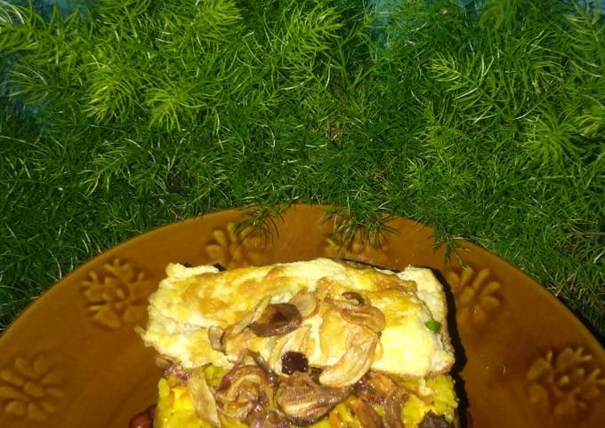 Standar Resep membuat Nasi goreng kuning daging cincang  nikmat