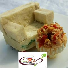 Boiled yam and egg sauce A picture of Boiled yam and egg sauce.