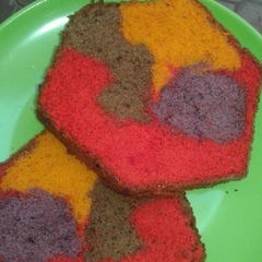 A picture of Rainbow cake.