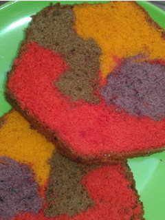 A picture of Rainbow cake.