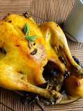 Pollo al horno con setas secas (en olla de hierro fundido)
