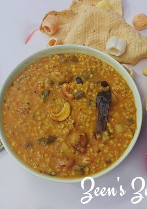 A picture of Pearl and Sorghum Millet Bisi Bele Bhaat.