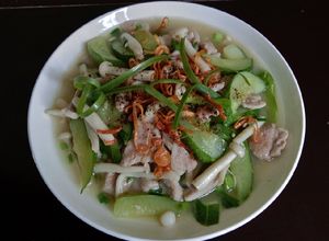 Hình của món Dưa leo Xào Nấm- Thịt.