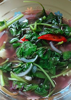 Gambar Bayam Merah Masak Air Simple