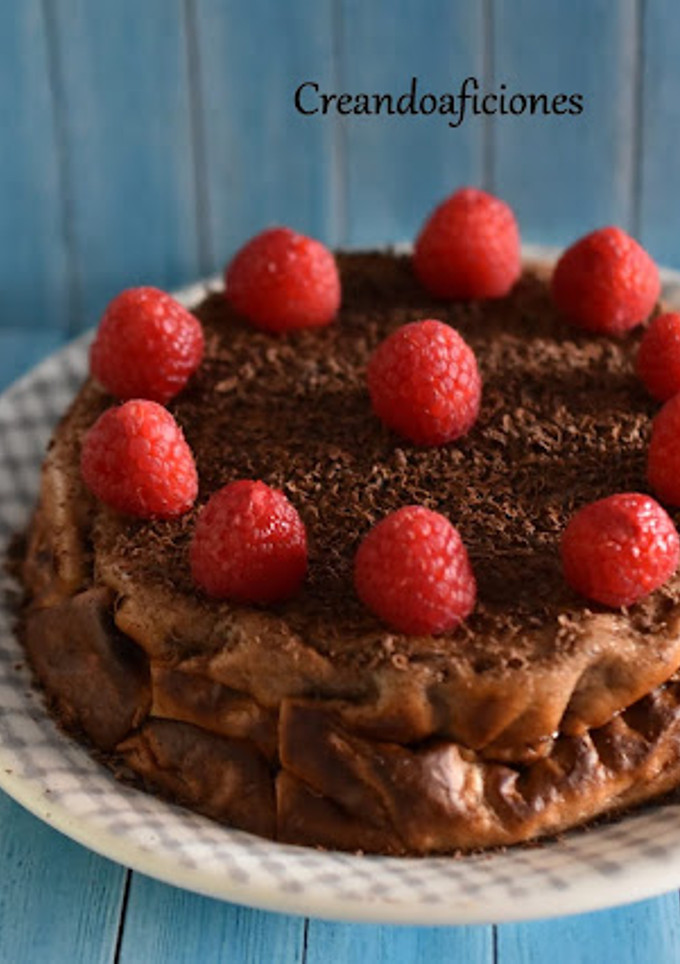 Una foto de Tarta de queso y chocolate