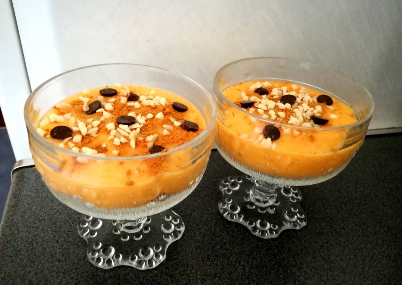 Copas de mousse de caqui y mango (ligera y saludable) 🍨🎉