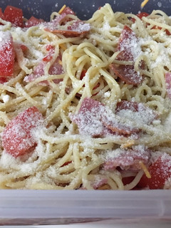 A picture of Italian spaghetti pasta salad.