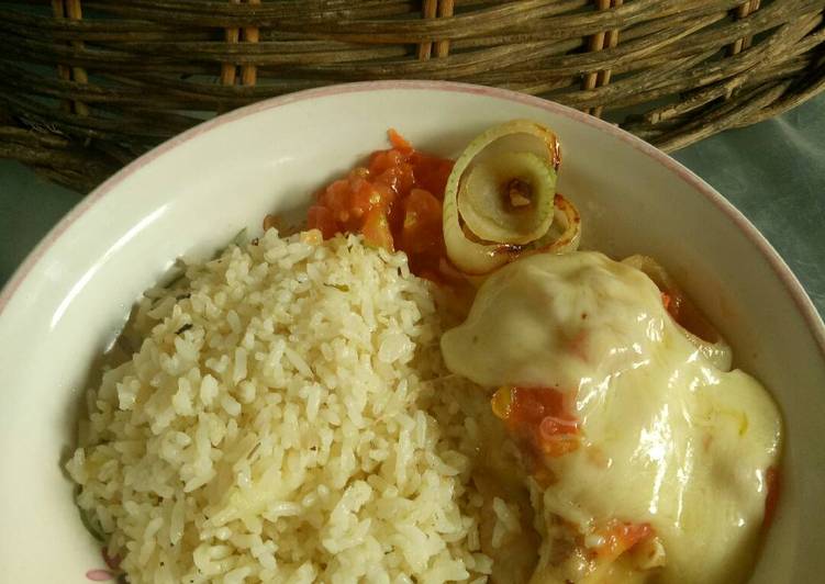 Resep Butter Rice &amp; Ayam Panggang Mozarella Anti Gagal