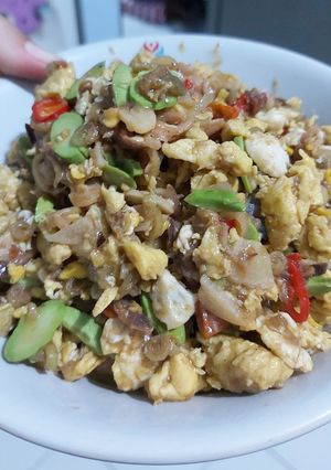 Foto resep Oseng ikan asin(Pèdo), pete & telor