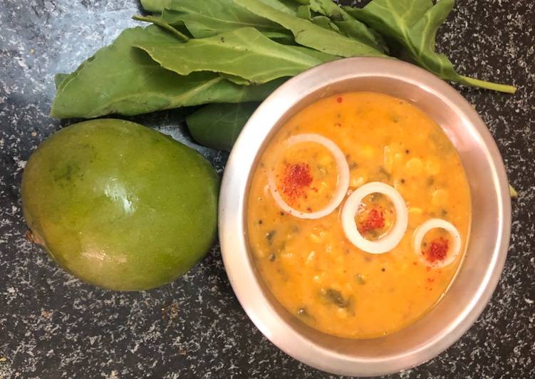 Simple Way to Prepare Homemade Palak mango dal