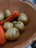 Papas blancas cambray con chiles de milpa o aguas las Correa