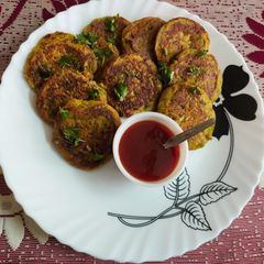 Cabbage Mini Pancakes with Besan or Chickpea Flour A picture of Cabbage Mini Pancakes with Besan or Chickpea Flour.