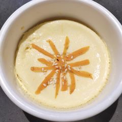 A picture of Steamed Egg with Carrot Decor.