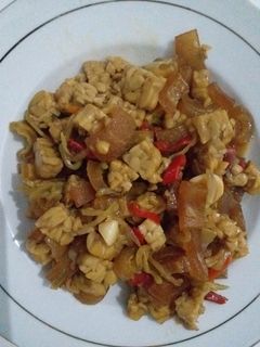 Foto resep Tumis cecek, tempe dan labu siam simpel