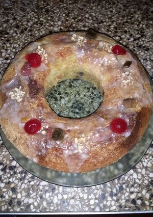 Una foto de Rosca navideña