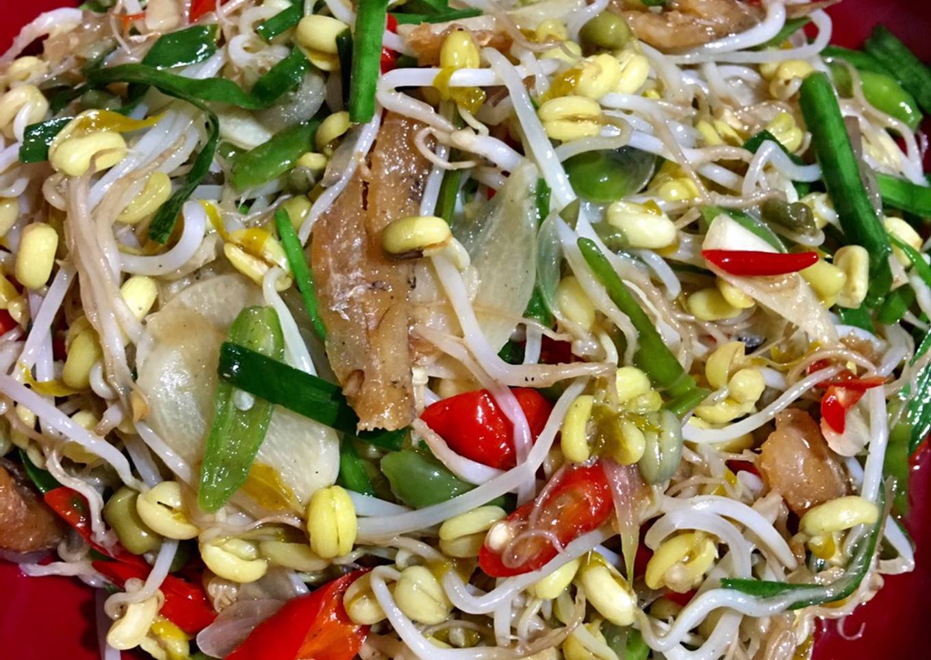 Tumis TAUGE IKAN ASIN