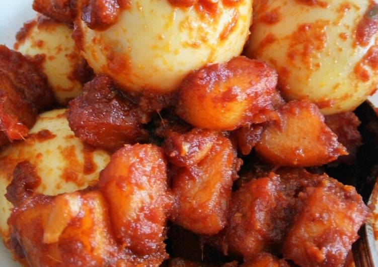 Resep Kentang Telur Balado, Enak