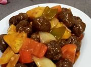 Gambar meatball asam manis