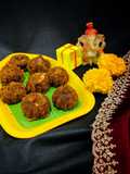 Cake and white chocolate modak