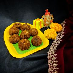 Cake and white chocolate modak A picture of Cake and white chocolate modak.