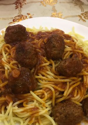 صورة لوصفة مكرونه بكرات اللحم (بالميت بول) 😋😋